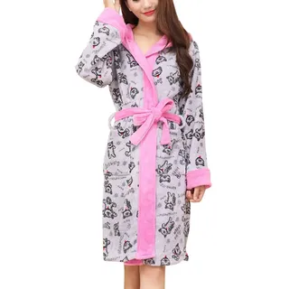 PengGengA Damen Bademantel Saunamantel Frottee Lang Morgenmantel Nachtwäsche Homewear Kleidung Mit Kapuzen Katze S - S