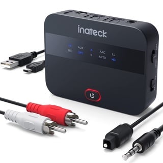 Inateck aptX HD Bluetooth 5.0 Transmitter, Audio Adapter für 2 Köpfhörer, mit Anzeige, geringe Latenz, unterstützt Glasfaserkabel, BR1009