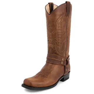 MlYJmer Männer Western Cowboy Stiefel Retro Herren Stiefel Bestickte Männer Mittelkalbstiefel - 43 EU