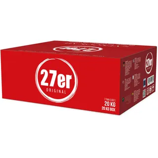 27er Original Shisha Kohle 20kg Gastro Einheit 27mm Würfel Premium Kokosnusskohle perfekt für den Grill & Wasserpfeifen I Hohe hitze mit sehr Langer Brenndauer - 42x20x18