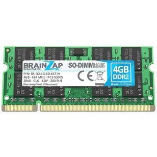 BRAINZAP 4GB DDR2 RAM SO-DIMM PC2-5300S 2Rx8 667 MHz 1.8V CL6 Notebook Laptop Arbeitsspeicher