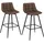 Barhocker 2er Set Kunstleder Metall 2er Set Braun