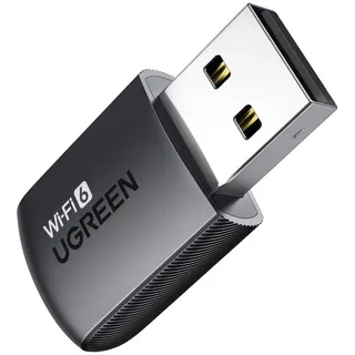 UGREEN WLAN Stick AX900 WiFi 6 Primär WLAN Adapter PC Dual Band 2,4G/5GHz, eingebauter Treiber, OFDMA+MU-MIMO, WPA2-PSK, USB WLAN Stick kompatibel mit Windows 11/10.