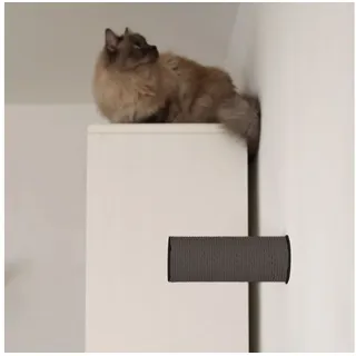 LucyBalu Katzen-Kletterwand Hüpfstamm und Kletterstufe JUMPER LITE, Katzen Kratzstufe aus hochwertigem Papierseil schwarz