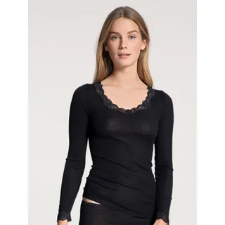 CALIDA Richesse Lace Langarmshirt, Damen, 996 WS SCHWARZ, L