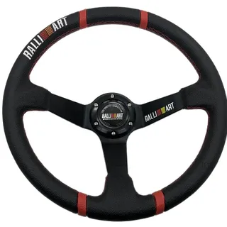 GFDSGRE Steering Wheel Universal 14inch Rallyart-Lenkrad Deep Teller Drifting Fliegende Rallye-Lenkrad-Rennsport PVC Leder Sportlenkrad