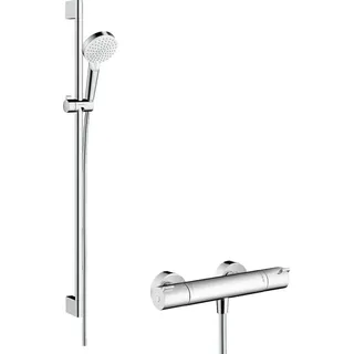 Hansgrohe Crometta Vario mit Ecostat 1001 CL Thermostat weiß/chrom 27813400