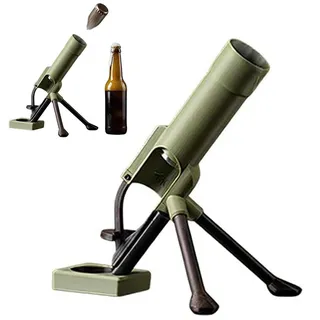 Bierflaschenmörser-Flaschenöffner, 51-mm-Mörser-Bierflaschenöffner, robuster taktischer Kappenwerfer, freihändig herunterdrückbarer Öffner, für Bar- und Schreibtischdekoration (#A)