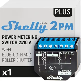 Shelly Plus 2PM - WLAN Schaltaktor Wi-Fi, Bluetooth