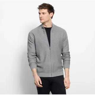 Olymp Strickjacke OLYMP "OLYMP Strick Casual", Herren, Gr. S, grau, Obermaterial: 100% Baumwolle, Strickjacken Strickjacke