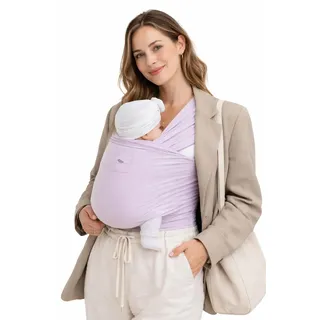 manduca Sling – elastisches Babytragetuch für Neugeborene ab 3,5 kg und Babys bis 15 kg – stabiles Tragetuch aus weichem Jersey-Strickstoff aus 100% Baumwolle (Bio) – Einheitsgröße, Farbe: Lavender