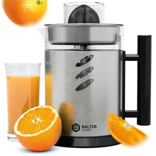 Balter ZP-03 Zitruspresse Elektrisch – Orangenpresse & Zitronenpresse – 2 Kegel - 120W, 1L Tank, 2 Drehrichtungen - Orangen Edelstahl Zitruspresse