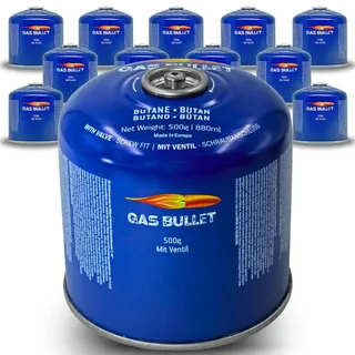 Gas Bullet ® Gaskartusche 500g passend für Gaskocher und Geräte mit Schraubventilanschluss | Gaskartusche EN417 | Ventilkartusche für Camping (12)