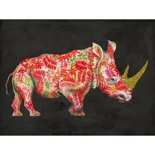 La Casa »Nashorn in bunt« Ölbild handbemalt 120x90 cm auf Leinwand