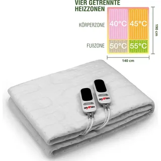 Grafner Wärmeunterbett Polyester 190x140 cm 4 Heizzonen elektro Heizdecke Wärmedecke