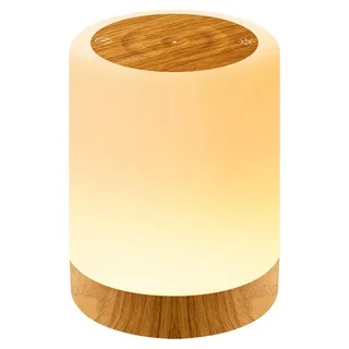 Auxmir Nachttischlampe Touch Dimmbar Nachtlicht Timer Braun 5 Modi, 256 Farben, Tischlampe Kabellos USB Tragbar Stilllicht Baby, LED Lampe für Deko Schlafzimmer, Camping