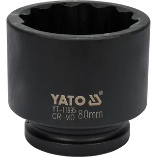 Yato Druckluft Schlagschrauber-Nüsse Stecknuss Steckschlüssel-Einsatz 1' 12kant SW: 65mm, 80mm, 85mm, Schlüsselweite:80mm