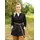 Battle-Merchant Mittelalter für Frauen Tailliertes frühmittelalter Hemd Schildmaid Outfit LARP Wikinger Pirat Kostüm Schwarz