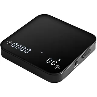 perfk Kaffee-Digitalwaage mit Timer, wasserdicht, hochpräzise, multifunktionale Küchen-Lebensmittelwaage, Espresso-Waage für die Küche zu Hause, Schwarz