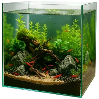 GarPet Aquarium Würfel Aquarium Becken 30 35 40 Glasaquarium Garnelen Nano Cube 30 cm x 30 cm x 30 cm