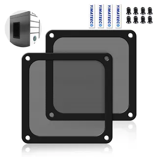 YIMATEECO Staubfilter PC 140mm Lüfterabdeckungen für Computer-Kühlerlüfter, Netzteil, Router, PVC 50 Maschen, Magnetischer Rahmen, PC-Lüfter Kühler Staubdicht(PVC PRO, 140 * 140mm, 2Stü, Schwarz)