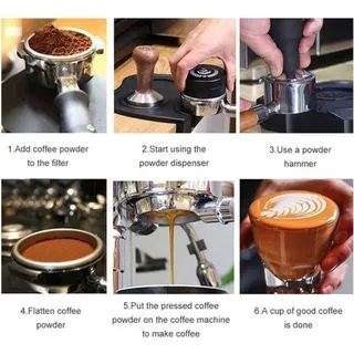 Grüner Glanz - RVS-Espressomachine-Filter 51mm, 2-Tassen-Stehfilter