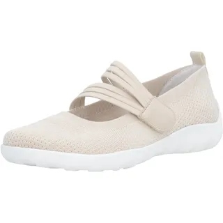 Riemchenballerina REMONTE, Damen, Gr. 41, hellbeige, Textil, unifarben, Schuhe Riemchenballerina, Slipper, Schlupfschuh, Sommerschuh, Klettschuh mit Softfußbett