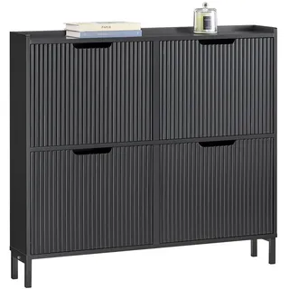 SoBuy Schuhkipper 100 x 91 x 19 cm geschlossen schwarz