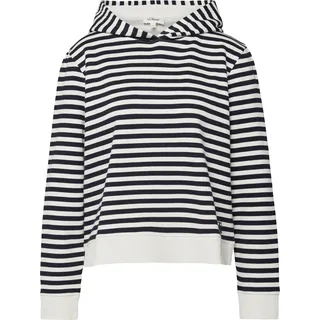 s.Oliver Gestreiftes Sweatshirt aus Baumwollmix mit Kapuze - blau|weiß - 34