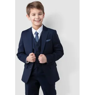 SANDER STELLAN Kinderanzug Luxuriöser Jungen Anzug, Kommunionanzug, 6-teilig, in Dunkelblau festlich, elegant blau 134