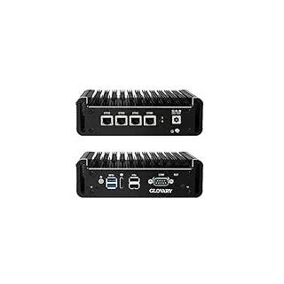Glovary Firewall Mini PC J4125 4 Core, 4 x i211 Gigabit LAN Fanless OPNsense Micro Appliance, Barebone, AES-NI, 4K HD, Router Industrial Computer Hardware, DDR4, RS232 COM, 2USB3.0, SIM Slot