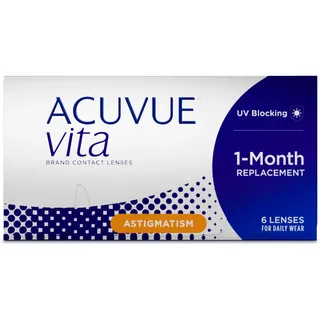 Acuvue Vita for Astigmatism 6 St. / 8.60 BC / 14.50 DIA / -5.25 DPT / -1.25 CYL / 20° AX