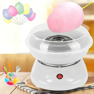 Zuckerwattemaschine, Cotton Candy Maschine, Bonbonmaschine aus Baumwolle, elektrisch, Candy Floss Maker 450 W, mit Zubehör für Geburtstag, verschiedene Partys, Größe: 27 x 26 x 18 cm (weiß)