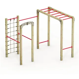 Wickey Fitnessgerät - Fit Base 820 - Outdoor Fitnessstudio, Gym für Zuhause, Workout, Krafttraining, Gymtower, Fitnessturm, 5 Jahre Garantie Auf Holz- und Sport für Jugendliche und Erwachsene im Garten mit Klimmzugstange