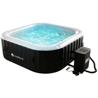 Juskys SpaLuxe 185 x 185 Schwarz/Weiß inkl. LED-Beleuchtung