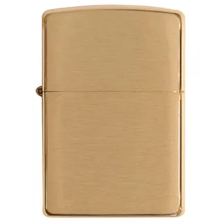 Zippo Sturmfeuerzeug - Brushed Brass, Base Model - Nachfüllbar - Wiederverwendbar - Windfestes Design - Geschenkbox - Made in USA