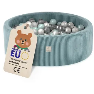 Bällebad Baby 90x30cm + 200 Bälle – Misioo Bällebad für Kinder – Waschbare Premium Abdeckung – Blau – Bällebad Baby ab 1 Jahr - MISIOO - Blau