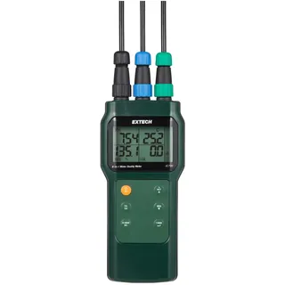 EXTECH Wasserqualitätsmessgerät pH-Wert, Salinität, Salzgehalt, Leitfähigkeit, Gelöste Teilchen (TDS), Temperatur, Sauerstoff