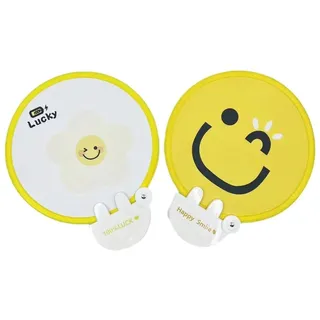 Kleine Handfächer Set, 2 Faltbare Fächer mit Spiegelreflektor, Leicht Kompakt Pop Up Fächer, Runder Faltbare Sommer-handfächer, Strand, Fotografi, Festival Party