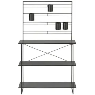 Dehner Metall-Pflanztisch Provence, schwarz, ca. B100/H160/T40 cm,