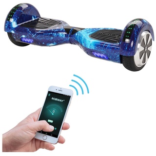 ROBWAY W1 Hoverboard für Erwachsene und Kinder, 6,5 Zoll, Self-Balance, Bluetooth, App, 700 Watt, LEDs (Space Blue)