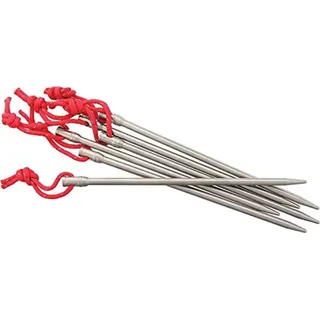 Vargo Titan-Nagelklammer mit reflektierender Kordel (6 Stück) | Camping-Zeltheringe 14 g (152 x 5 mm) Ultraleichte, langlebige Zeltheringe Modell T-113