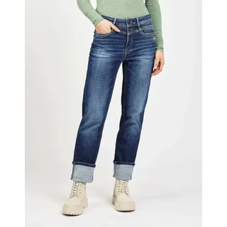 Gang Straight-Jeans GANG 94STACY", Damen, Gr. 32, denim blau 93% Baumwolle, 5% Polyester, 2% Elasthan, Jeans Straight-Jeans,
