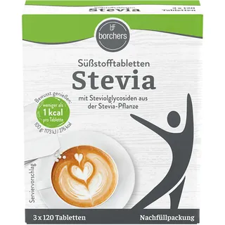 borchers Stevia Nachfüllpack Süßstofftabletten 3x120 Stk. (73,89 EUR/kg)