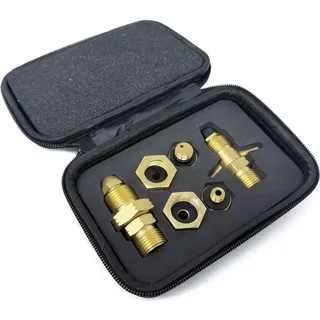 Drehmeister Gas Flaschen Adapter Set EU inkl. Etui - Gas-Entnahme 6-teilig