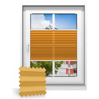 Plissee zum Kleben nach Maß, Orangegelb 133060, 25 x 40 cm, Plissee individuell maßangefertigt