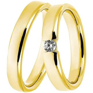 DOOSTI Trauring »Schmuck Geschenk Silber 925 Trauring Ehering Partnerring LIEBE« Made in Germany - wahlweise mit oder ohne Zirkonia, 94684943-58 gelbgoldfarben mit Zirkonia