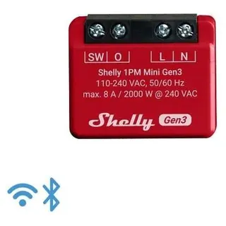 Shelly 1PM Mini Gen3, 1-Kanal, Unterputz, Schaltaktor mit Strommessfunktion (Shelly_Plus_1PM_Mini_G3)