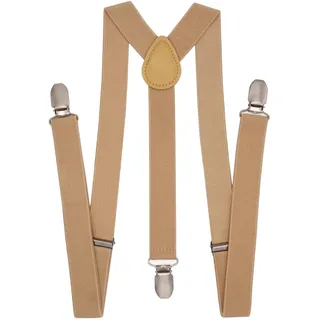 WannGe Mens Suspenders 1" Inch Elastic Adjustable Y-Back Clip-on Suspender - Einheitsgröße