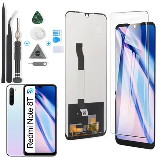 RongZy für Xiaomi Redmi Note 8T LCD Bildschirmersatz für Xiaomi Redmi Note 8T M1908C3XG Touchscreen Digitalisierer Display mit Werkzeugen(Schwarz)